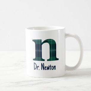 Caneca De Café Letra Minúscula n em Xadrez e Nome