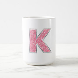 Caneca De Café Letra Minúscula Rosa K