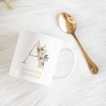 Caneca De Café Letra Moderna Dourada Watercolor A | Monograma<br><div class="desc">Letra Moderna Dourada Watercolor A | Monograma</div>