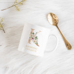 Caneca De Café Letra Moderna Dourada Watercolor K Flor | Monogram<br><div class="desc">Letra Moderna Dourada Watercolor K Flor | Monograma</div>