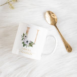 Caneca De Café Letra Moderna Dourada Watercolor U | Monograma<br><div class="desc">Letra Moderna Dourada Watercolor U | Monograma</div>