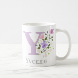 Caneca De Café Letra Monograma Y e Nome Cristão