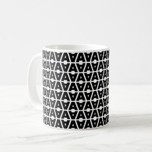 Caneca De Café Letra Negra A Alfabeto Padrão