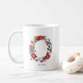 Caneca De Café Letra O | Whimsical Floral - Letra Monograma I Mug