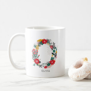 Caneca De Café Letra O   Whimsical Floral - Letra Monograma I Mug