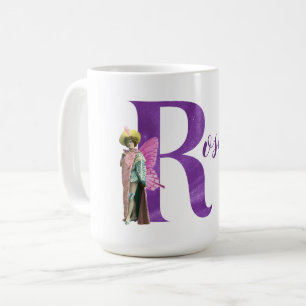 Caneca De Café Letra R Ilustrada com Brilho Roxo Campy