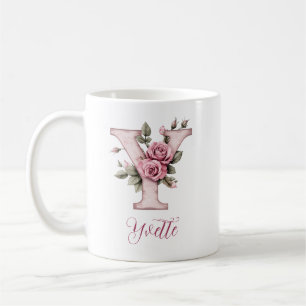 Caneca De Café Letra rosa-vermelha personalizada inspirada na ima