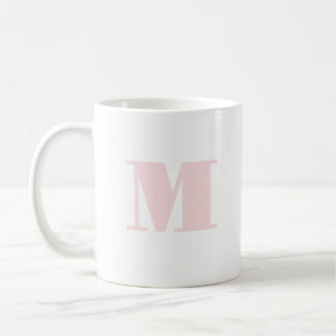 Caneca De Café Letra Simples Cor-de-rosa Esquerda Inicial