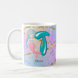 Caneca De Café Letra T Monograma Mola de Água Enfermeiro de Serei