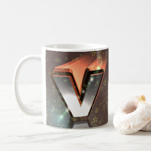 Caneca De Café Letra V Mug