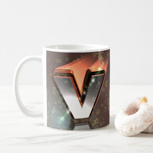 Caneca De Café Letra V Mug (Com Donut)