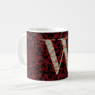 Caneca De Café Letra W vermelha e hambúrdia