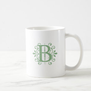 Caneca De Café Letras alfabéticas - letra B - branco