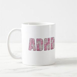 Caneca De Café Letras do Cérebro TDAH - Arte Textual de Anatomia