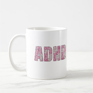 Caneca De Café Letras do Cérebro TDAH - Arte Textual de Anatomia
