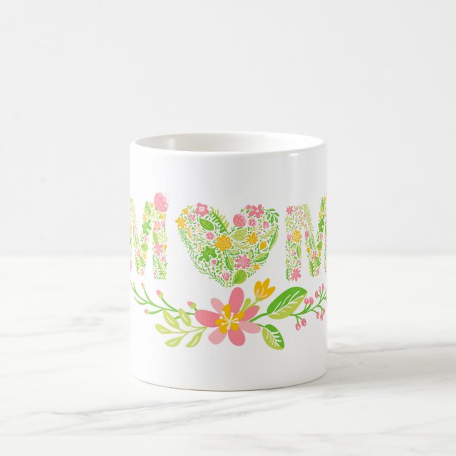 Caneca De Café Letras Florais (Centro)