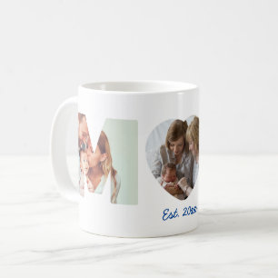 Caneca De Café Letras Fotográficas MÃE Est. Data 1rua Mãe
