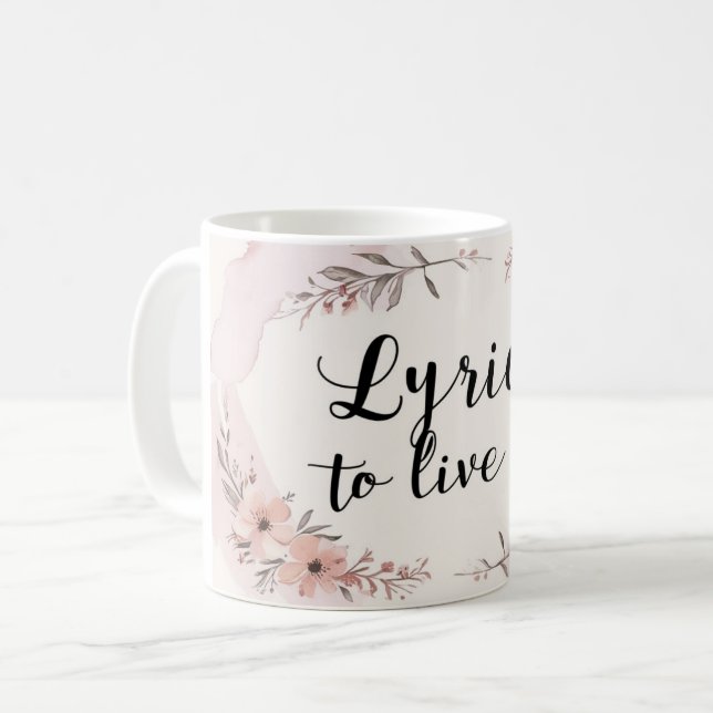 Caneca De Café Letras Para Viver Por (Frente Esquerda)