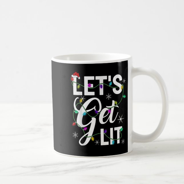 Caneca De Café Let's Get Lit Funny Christmas Lighting Xmas Tee Me (Direita)