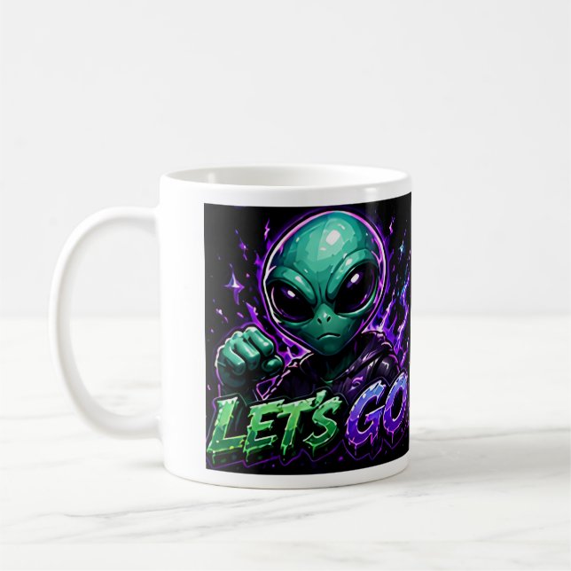 Caneca de Café Let's Go Alien Emote (Esquerda)