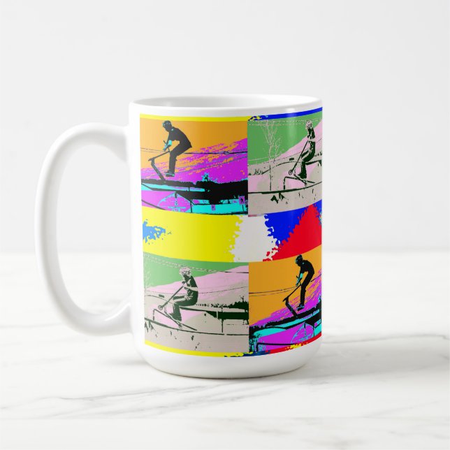 Caneca De Café Lets Scoot - Controle de Patinete Stunt (Esquerda)