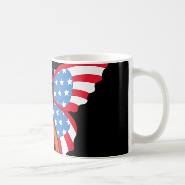 Caneca De Café Leucemia Cancer sanguíneo EUA Bandeira Americana I (Direita)