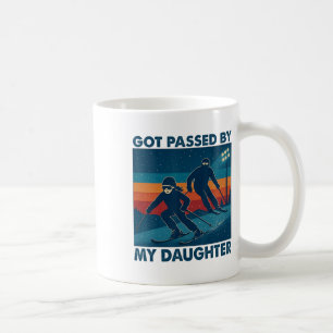 Caneca De Café Levado Pelo Pé Por Minha Filha Esquiando Retro Pai