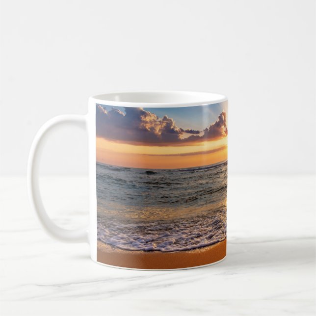 Caneca De Café Levantamento do oceano, horizonte azul profundo. (Esquerda)