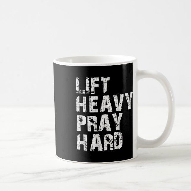 Caneca De Café Levante o Duro de prece pesado (Direita)