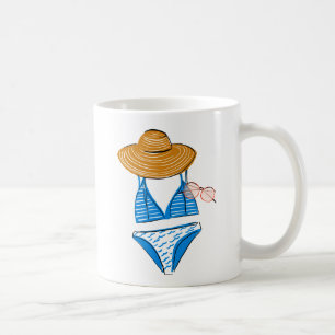 Caneca De Café Levante o Sol - Traje de banho azul 2