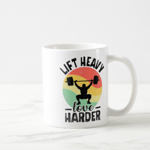 Caneca De Café Levante Pesado Ame Mais Peso Halterofilista Fisicu