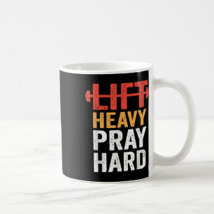 Caneca De Café Levante Pesado Reze Duro Treino de Academia Cristã