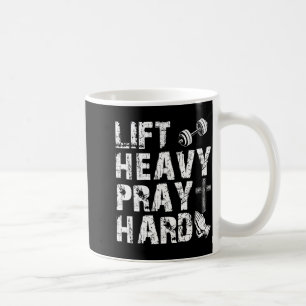 Caneca De Café Levante Pesado Reze Duro Treino de Academia Presen