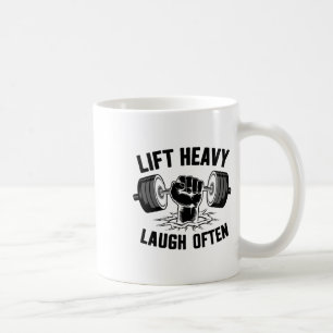 Caneca De Café Levante Pesado Ria Frequentemente Halterofilista F