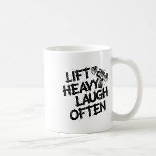 Caneca De Café Levante Pesado Ria Frequentemente Halterofilista F