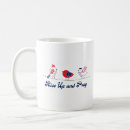 Caneca De Café Levante-se e Reze Aves Patrióticas