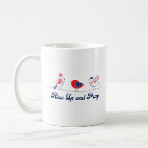 Caneca De Café Levante-se e Reze Aves Patrióticas