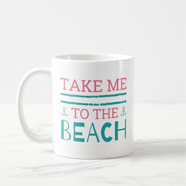 Caneca De Café Leve-Me À Praia (Esquerda)