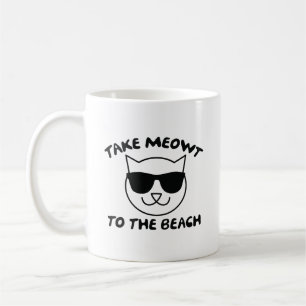 Caneca De Café Leve Meowt Para A Praga Do Café Da Praia