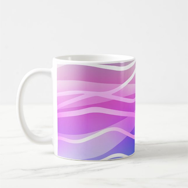 Caneca De Café Leve multicor, esquema arco-íris com linhas planas (Esquerda)