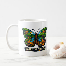 Caneca De Café Leve O Ecossistema da Borboleta da Floresta
