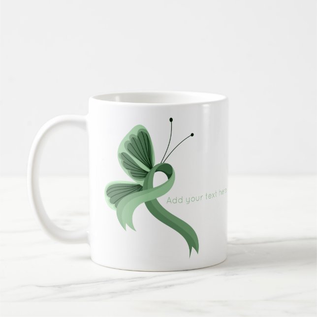 Caneca De Café Leve verde Fita Borboleta Borboleta Café Mug (Esquerda)