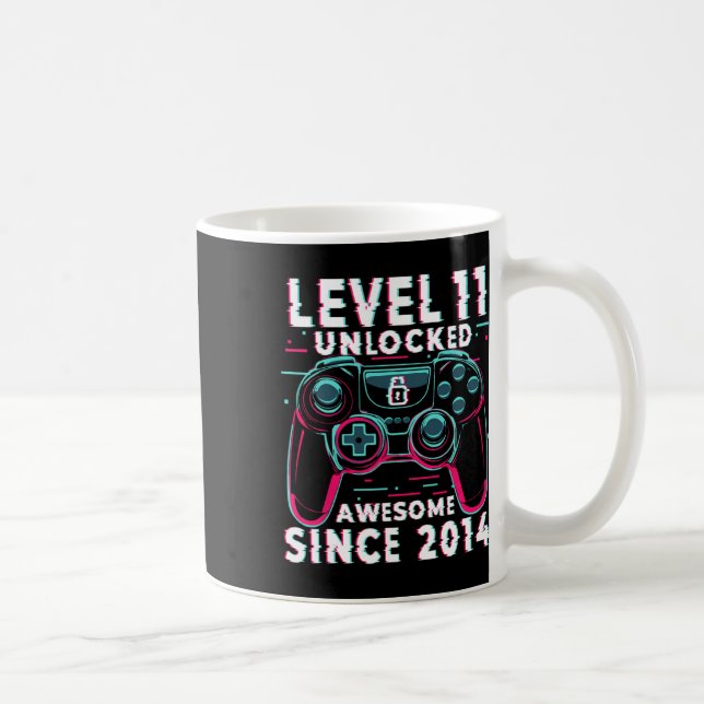 Caneca De Café Level 11 Unlocked Video Game 11th Birthday Gamer B (Direita)