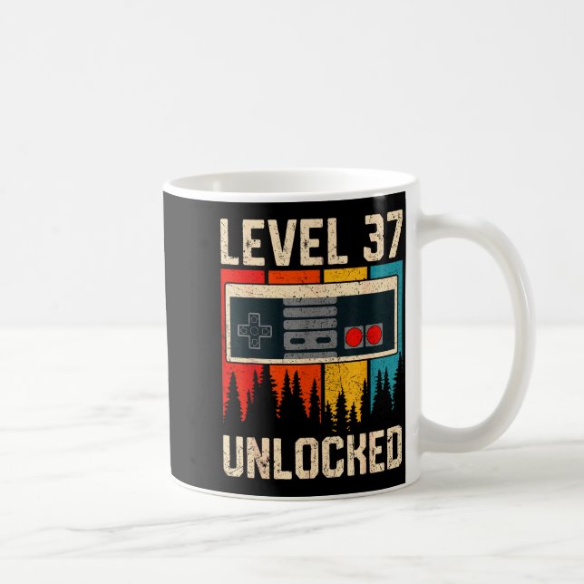 Caneca De Café Level 37 Unlocked Video Game Controller Birthday M (Direita)