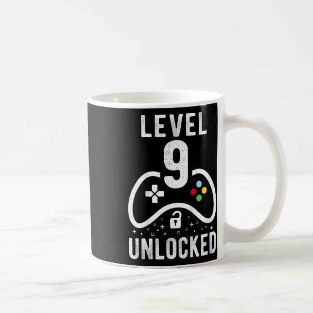 Caneca De Café Level 9 Unlocked Video Game 9th Birthday Gift  (Direita)