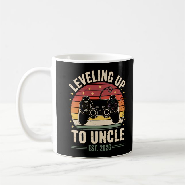 Caneca De Café Leveled Up to Uncle 2026 (Esquerda)