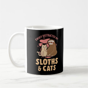Caneca De Café Leves e Gatos Animais Preguiçosos