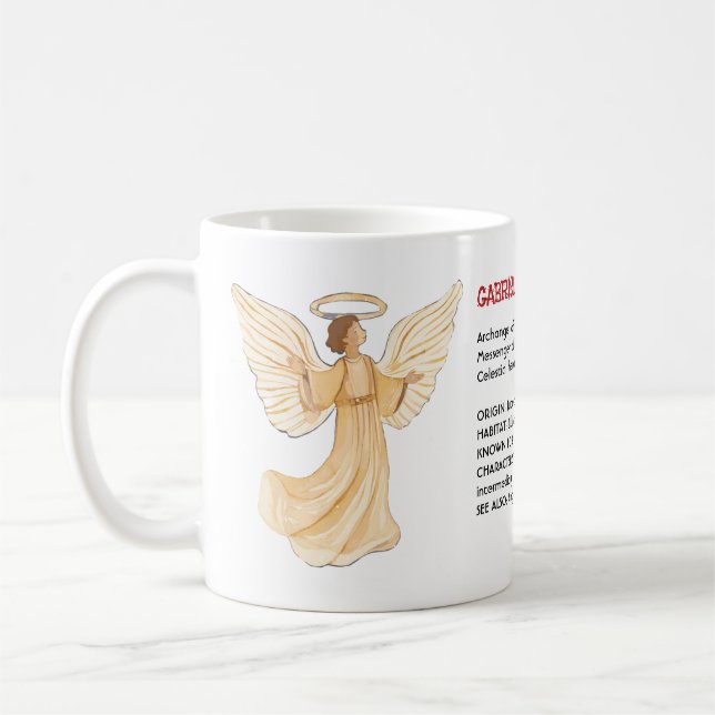 Caneca De Café Léxico do Anjo Gabriel, Arauto dos Planos Divinos (Esquerda)