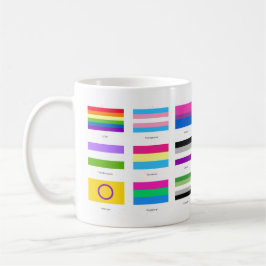 Caneca De Café LGBT Orgulho QIA 9 x FLAGS Acadêmico