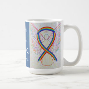 Caneca De Café LGBTQ Arco-Íris Sensibilização Fita Anjo Person